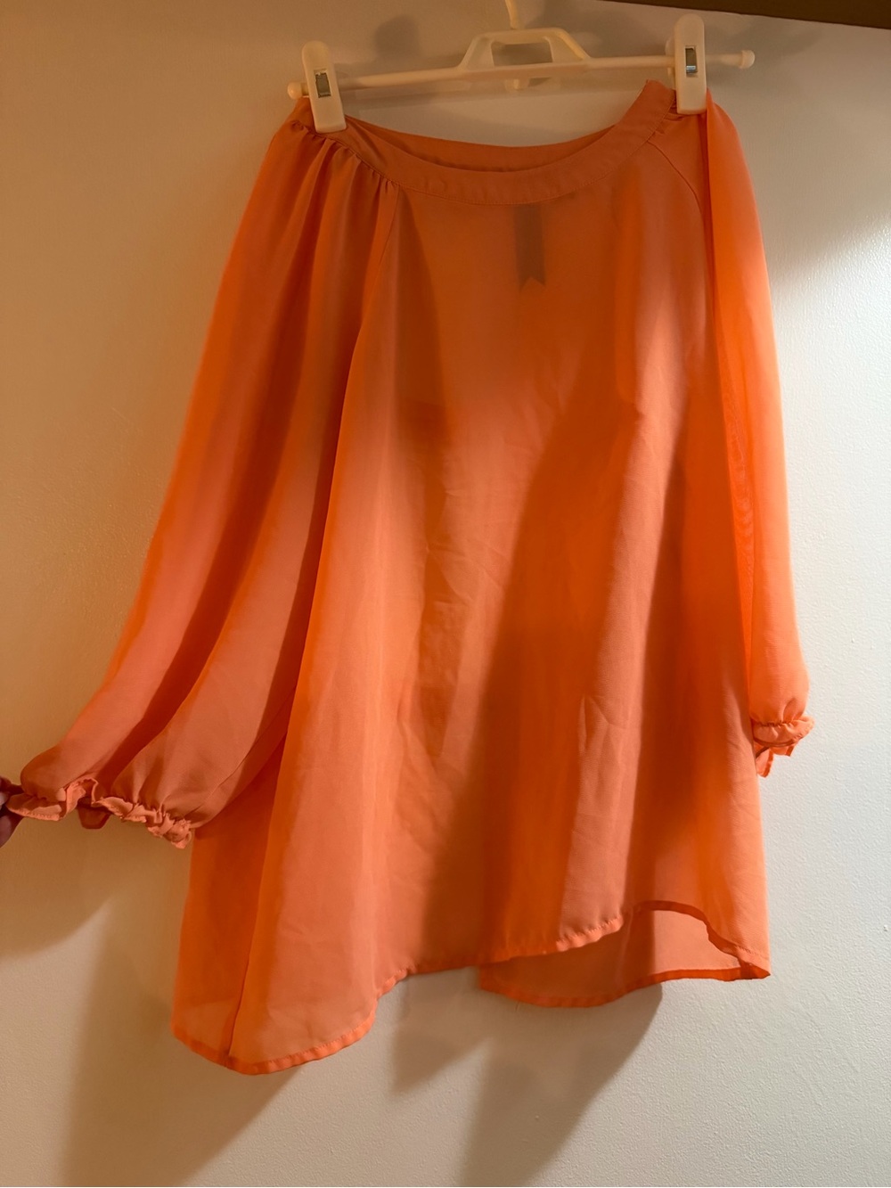 Flowy Peach Women's Shirt- Lightweight Chiffon